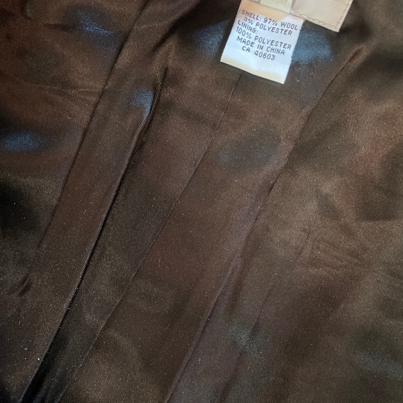 Black Wool Blend Jacket With Faux Fur Collar BNWOT Size 38 - Picture 7 of 7